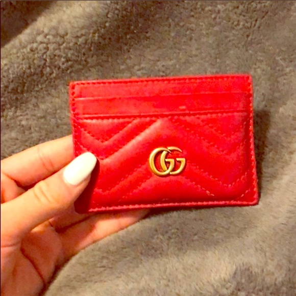 Gucci Handbags - Gucci Cardholder - Red Leather & Gold